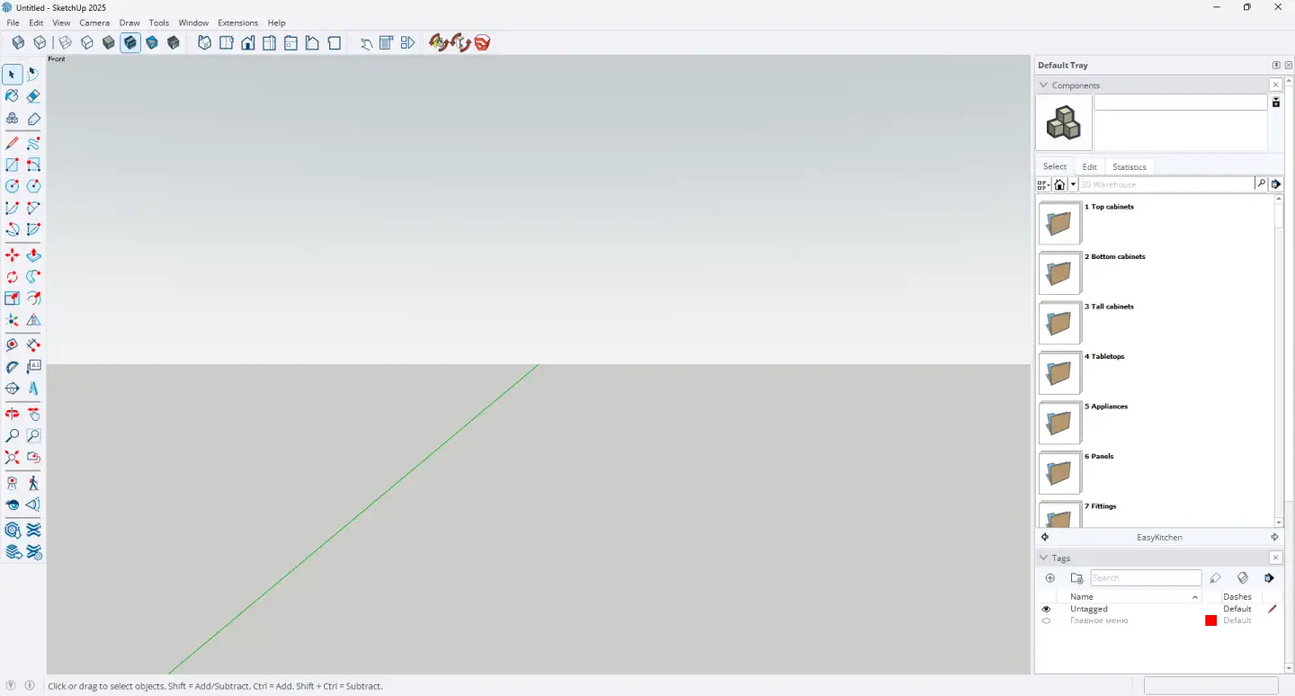 SketchUp workspace