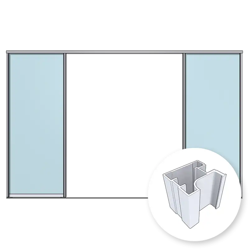 ARISTO Fusion две двери на однополозной направляющей