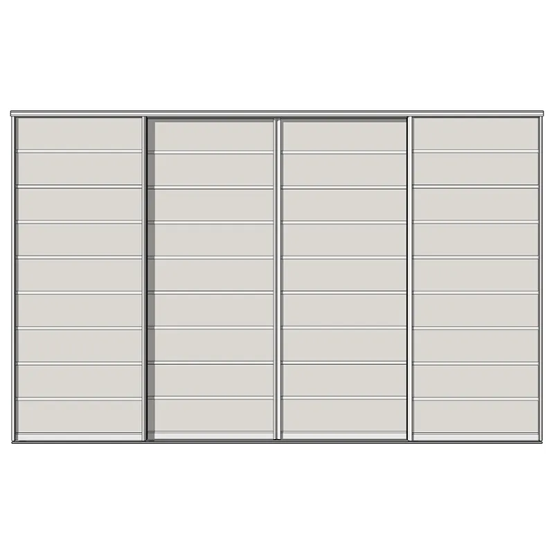 Система дверей-купе  Aristo, C-профиль, 4 двери, двойной трек, до 9 вставок