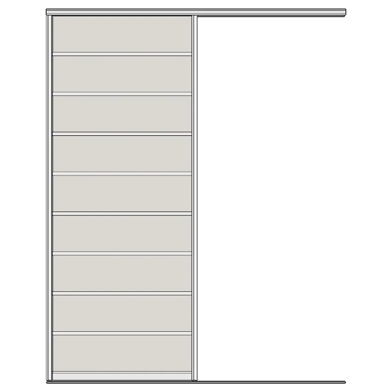 Система дверей-купе Aristo, Н-профиль, 1 дверь, одинарный трек, до 9 вставок