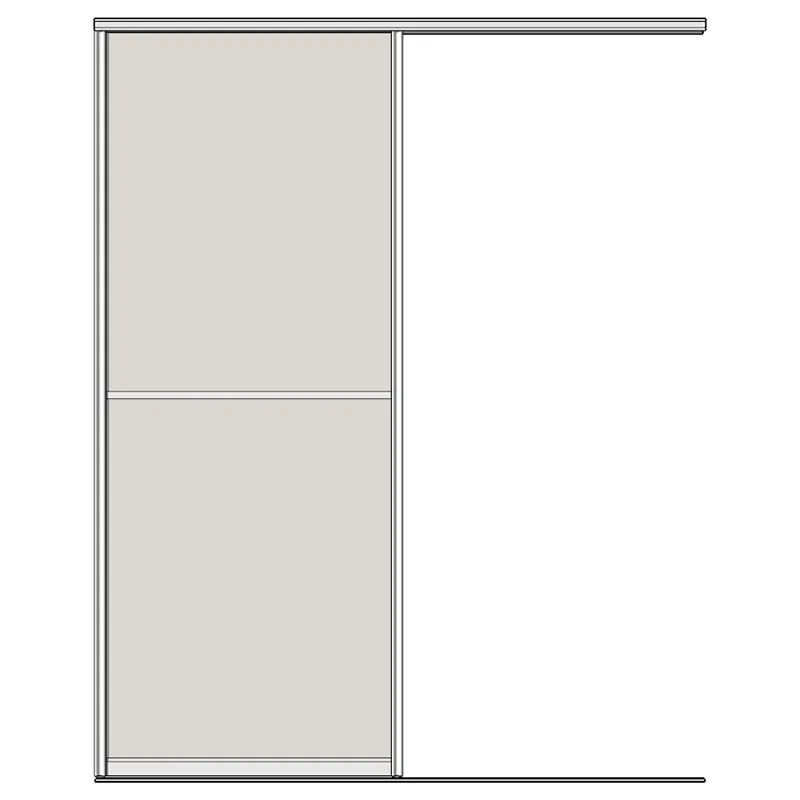 Система дверей-купе Aristo, Н-профиль, 1 дверь, одинарный трек, 2 вставки