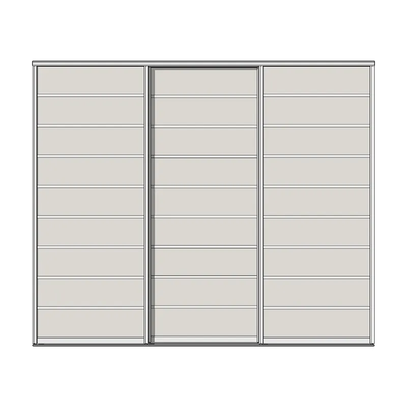 Система дверей-купе Aristo, Н-профиль, 3 двери, двойной трек, до 9 вставок