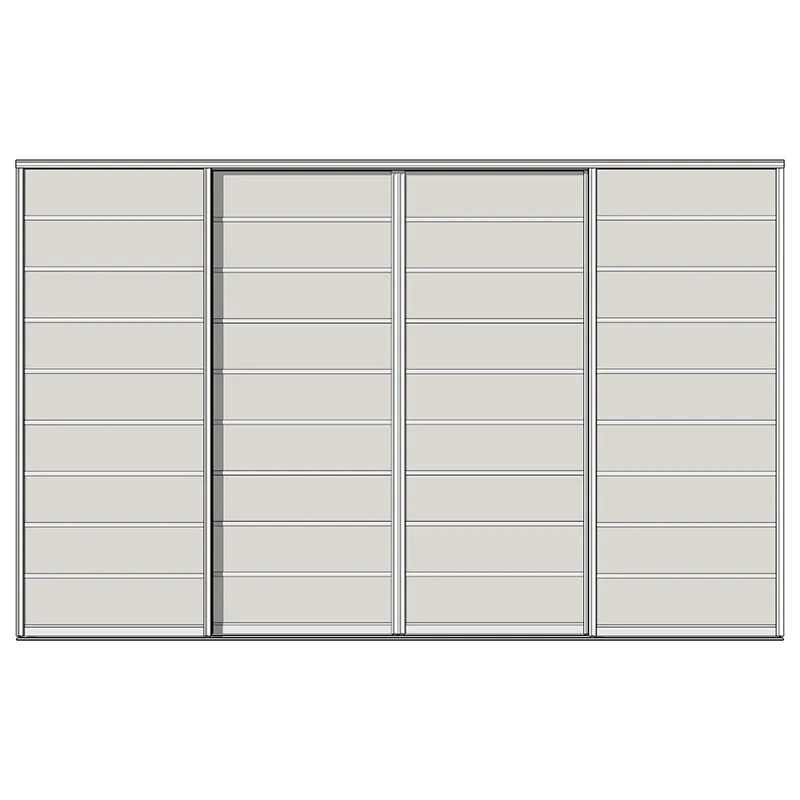 Система дверей-купе Aristo, Н-профиль, 4 двери, двойной трек, до 9 вставок