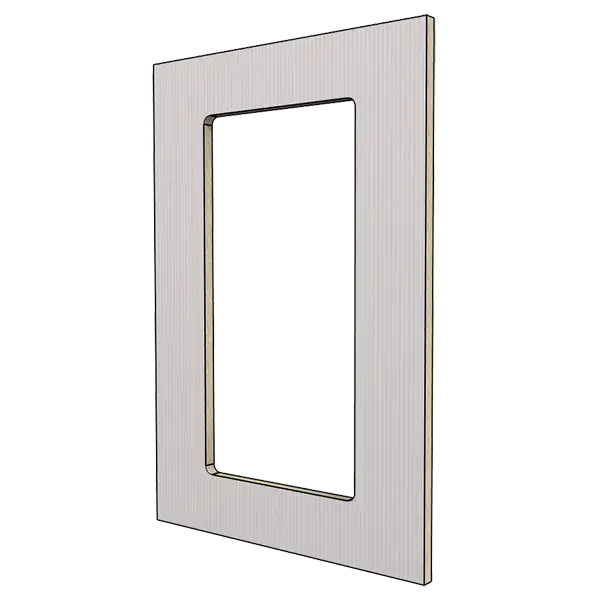 Front furniture panel with cutout