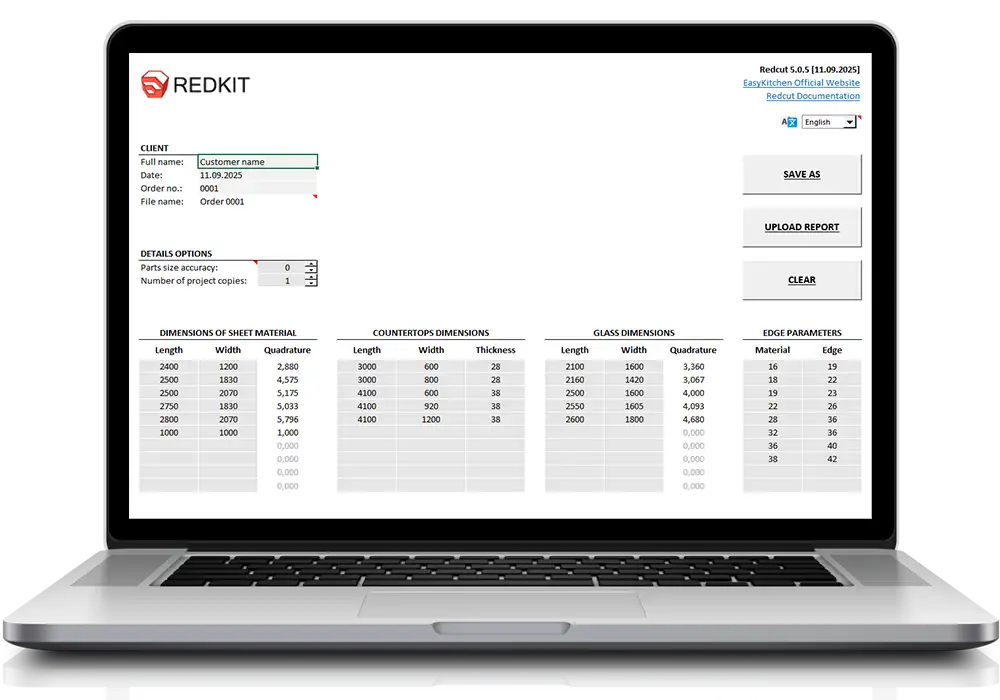 Detailing and estimate in EasyKitchen